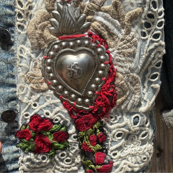 Vintage Antica Sartoria Women’s Denim Jacket Embroidered Unique See Desc!) - Picture 15 of 15